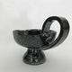 Black "hand- bougeoir with iridescents signed Fazio in Vallauris, circa 1950-1960