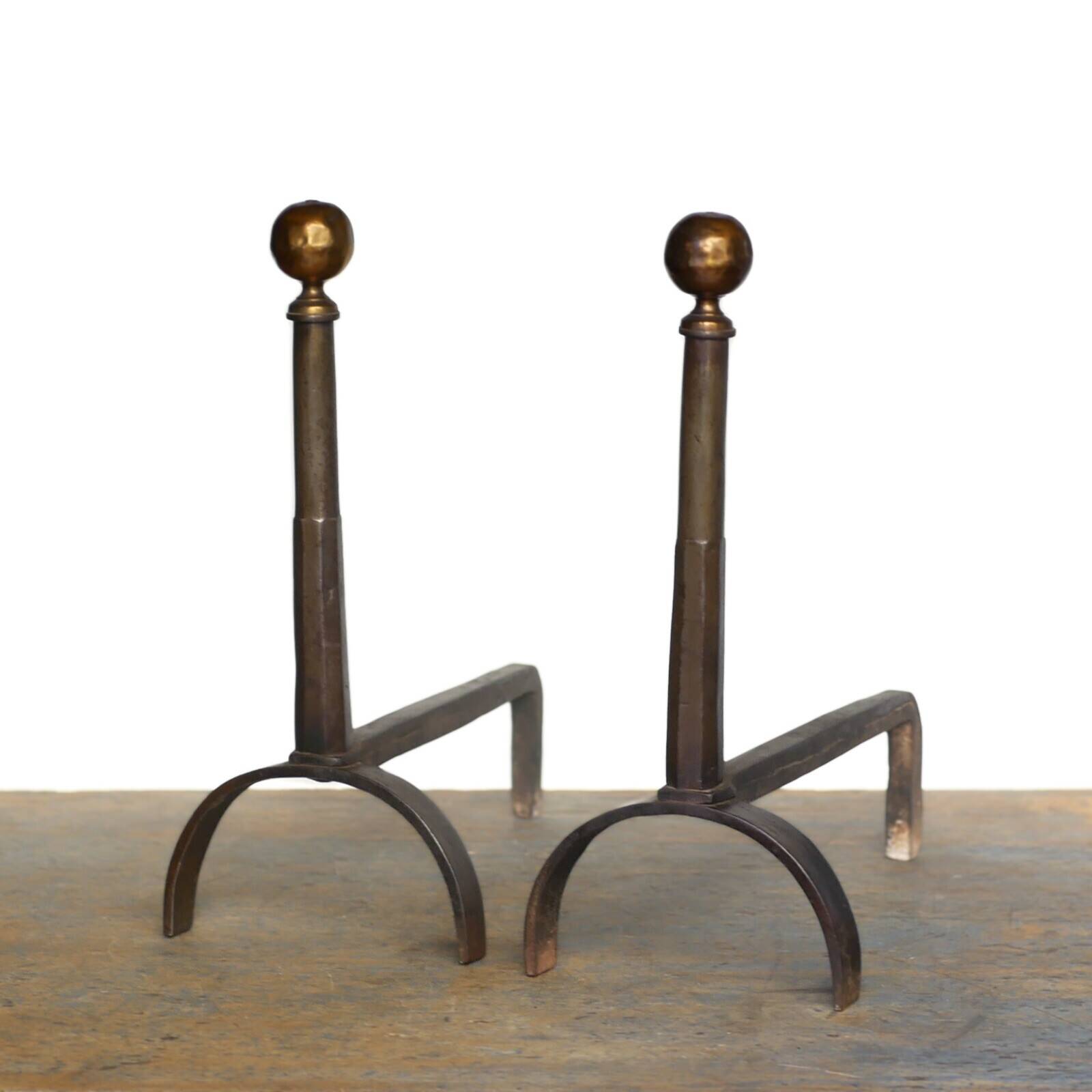 Monumental chenets for fireplace - Italian production - Minimalist design