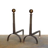 Monumental chenets for fireplace - Italian production - Minimalist design