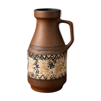 Unique Artisanal German Ceramics Vase with Relief Decoration