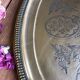 Oval tray in chiseled brass