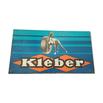 Plaque publicitaire émaillée vintage Kléber