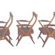 Set of oak and leather armchairs, 50s design, original