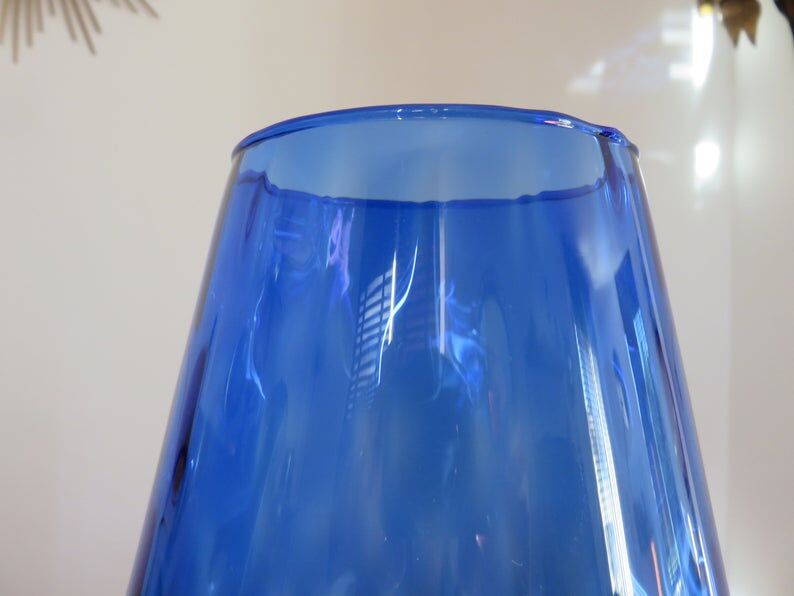 Italy vase in textured blue glass 70s