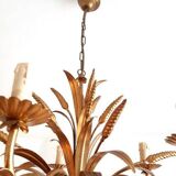 Hollywood Regency style ear of wheat chandelier, circa 1960