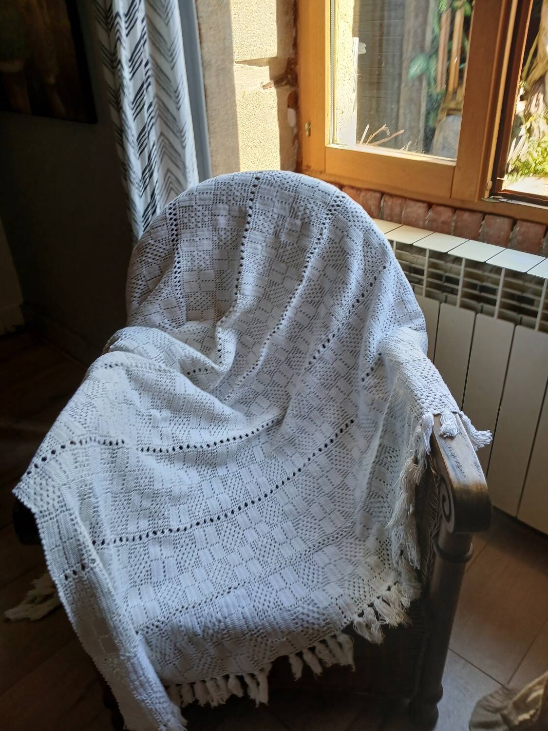 Antique crochet bedspread/plaid