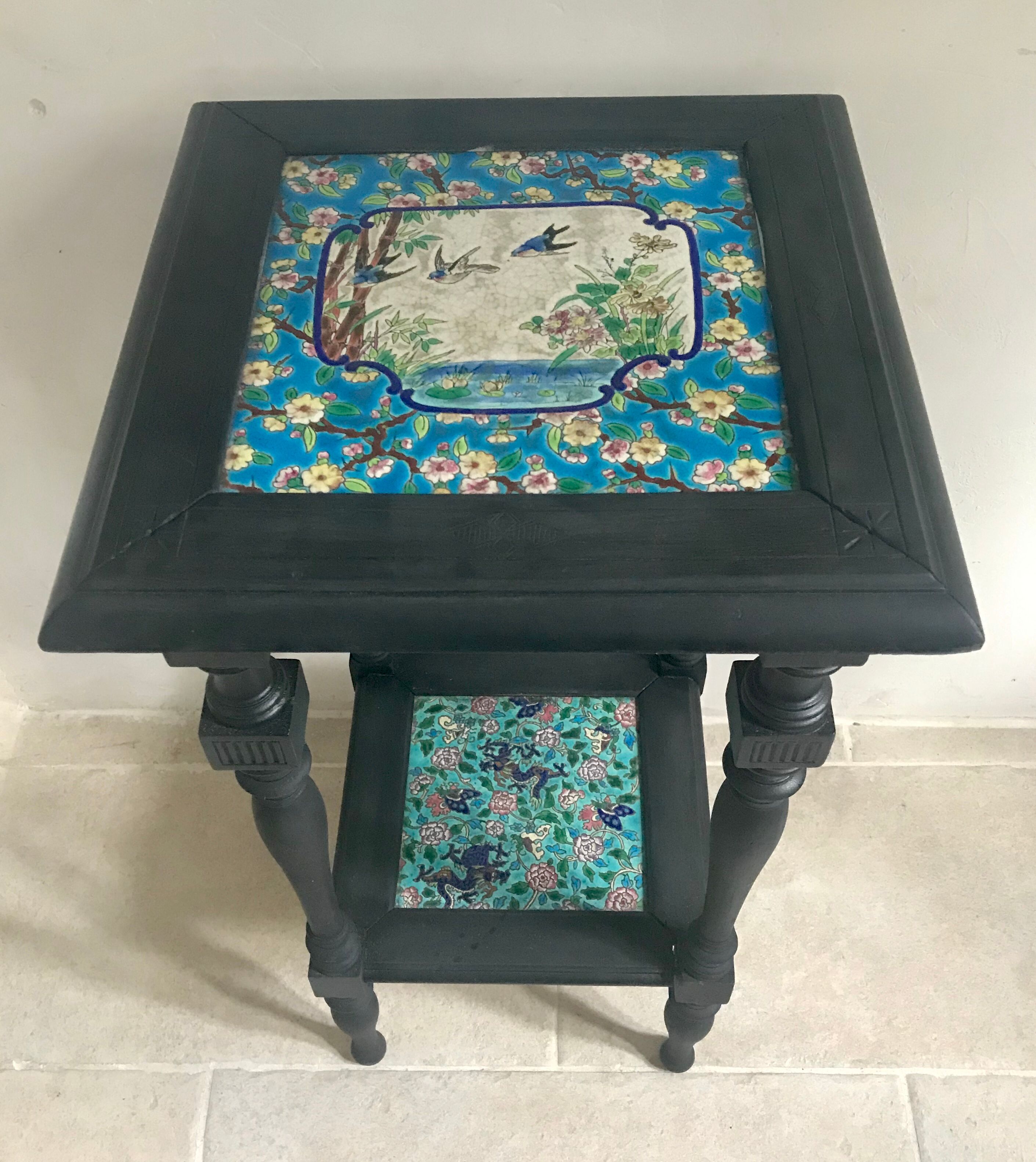 Longwy 19th-century enamels sellette