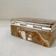 Vintage 60s rectangular onyx alabaster jewelry box