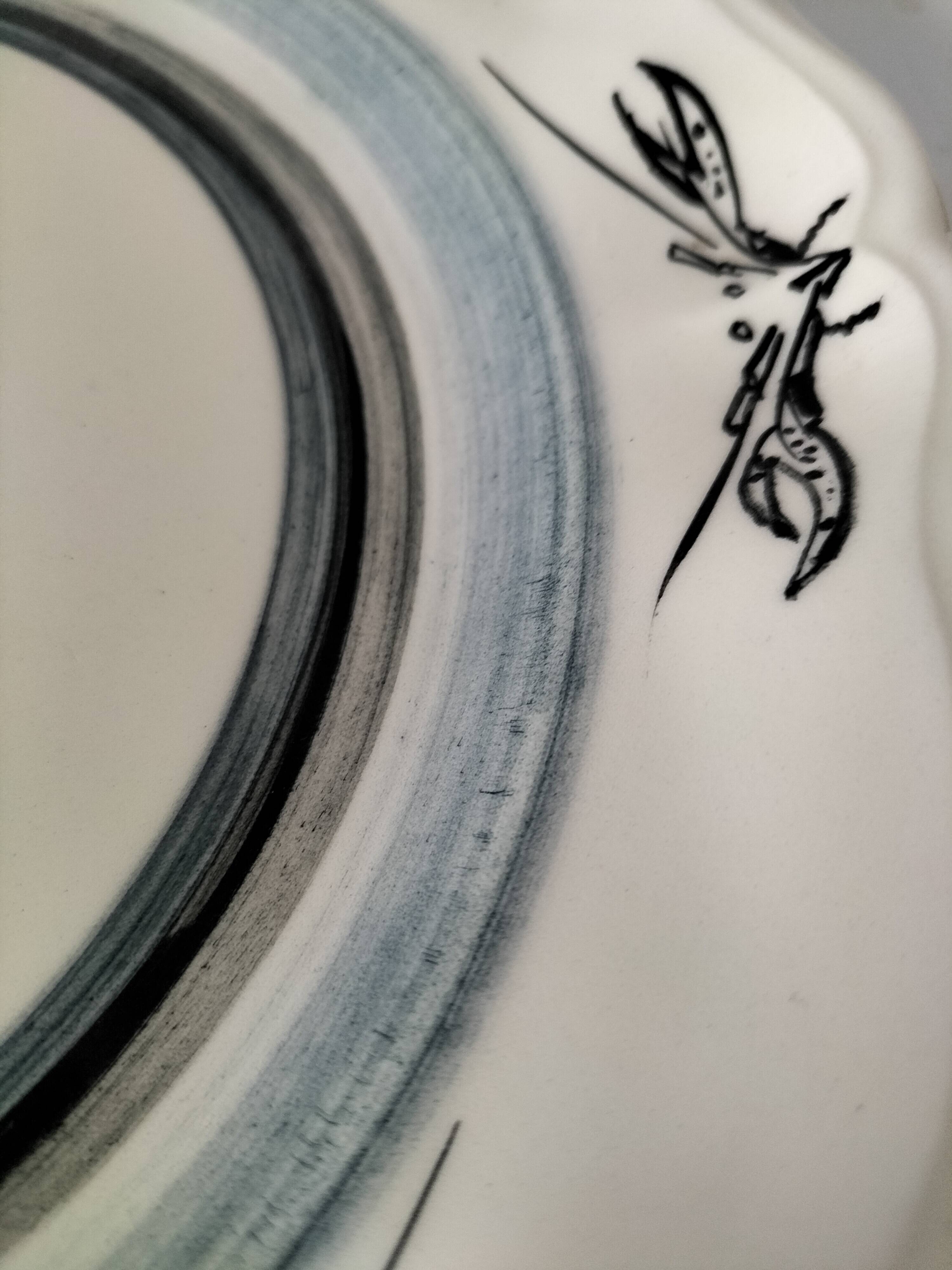 Signed vintage plate – Stylized lobster design – A. Faure for JGP