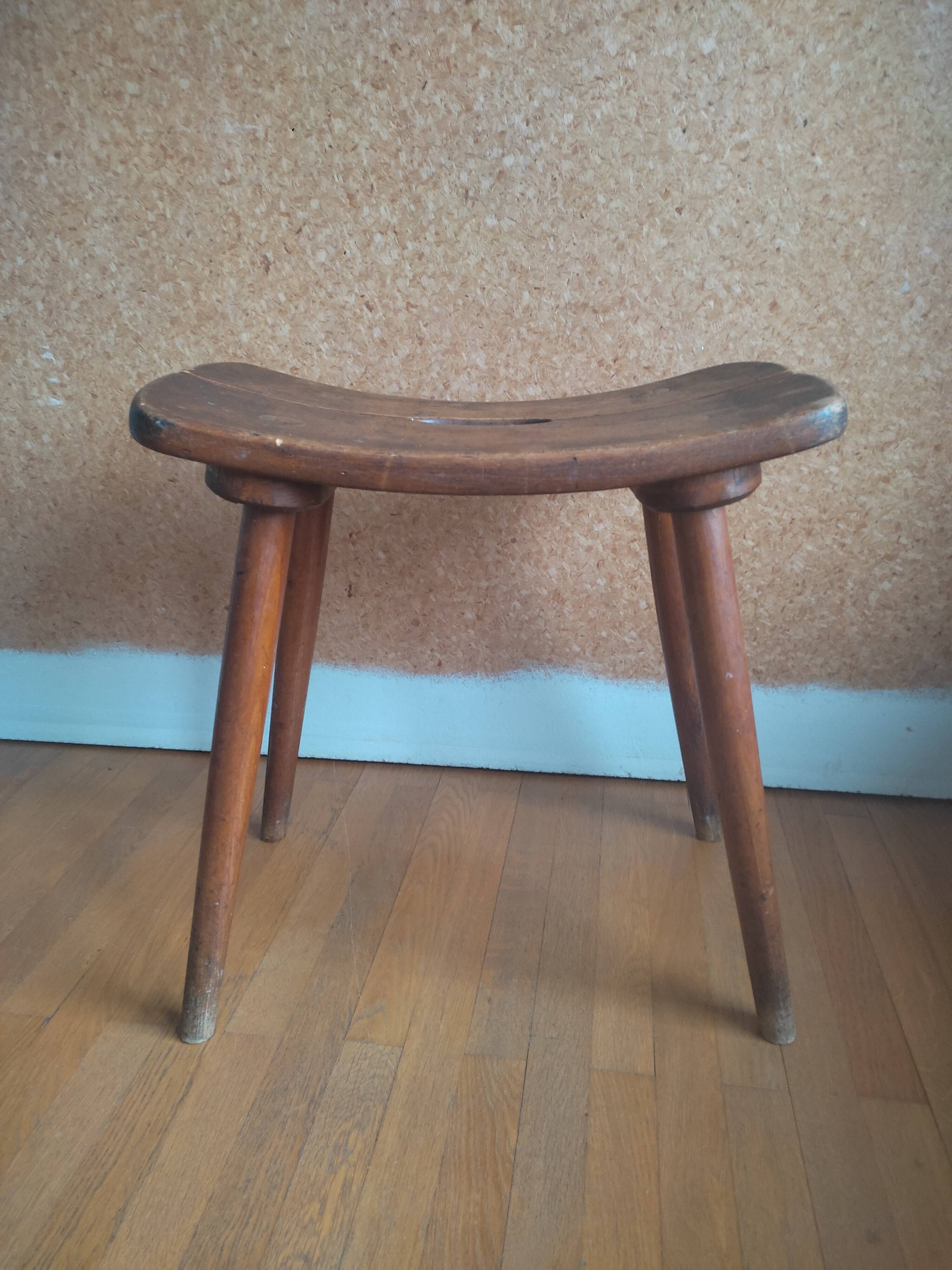 Tabouret en bois mid Century