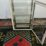 Ancient medical showcase in metal