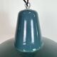 Large Industrial Petrol Enamel Factory Pendant Lamp, 1960s
