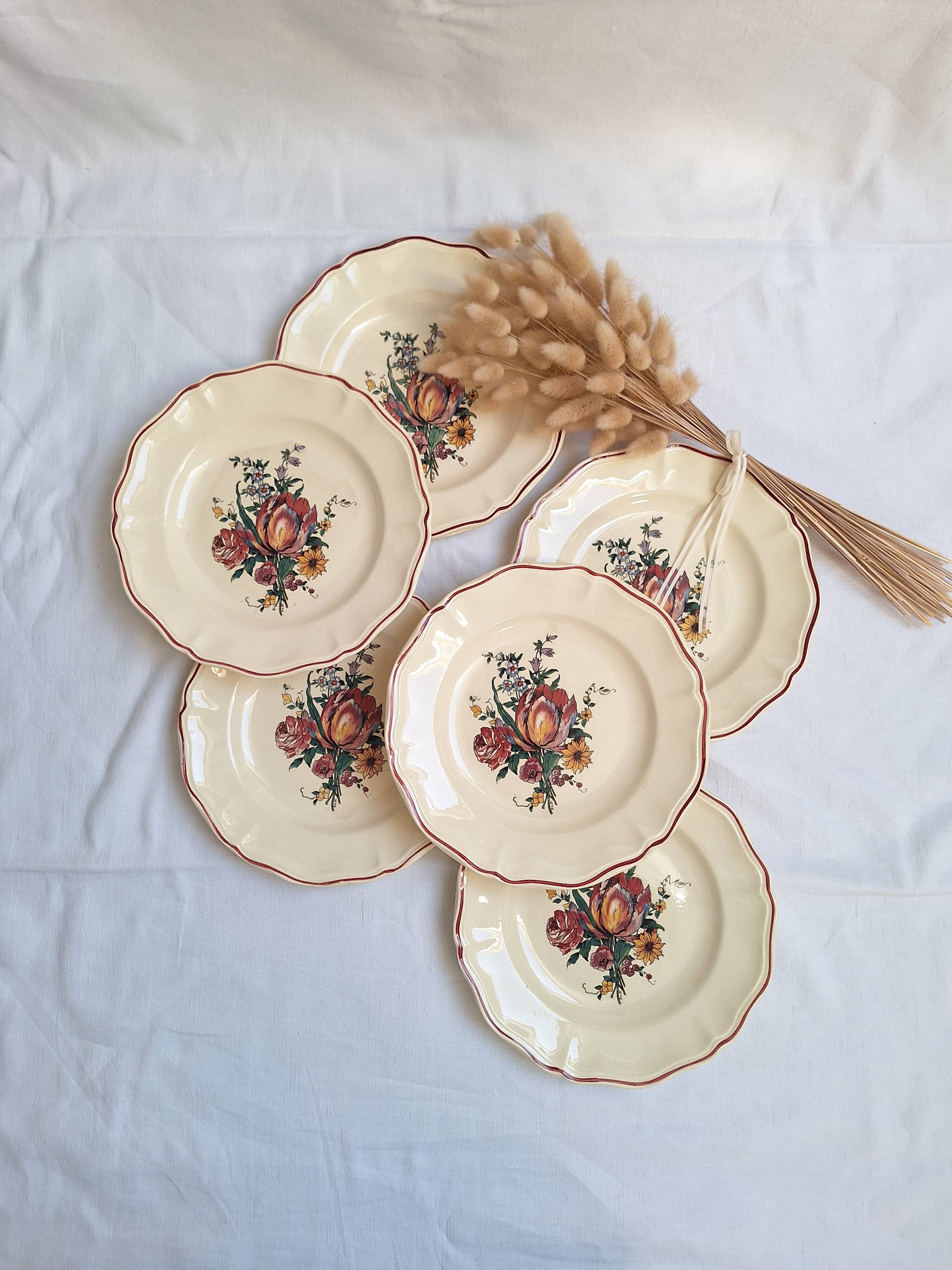 Assiettes plates Digoin Sarreguemines Modèle Lorraine
