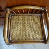 Vintage rattan and wicker laying floor