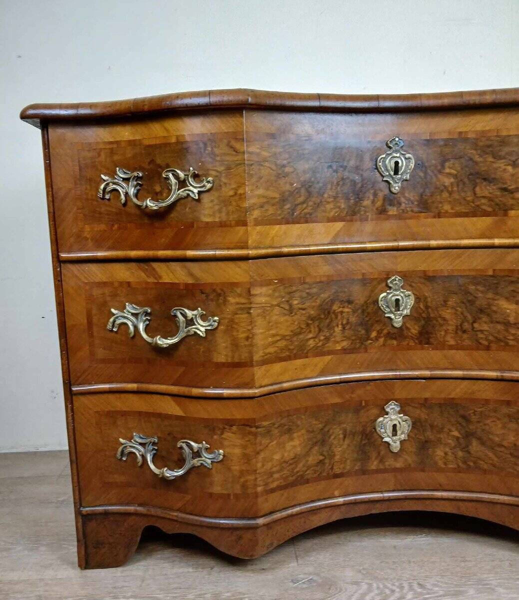 Commode Arbalette En Marqueterie époque XVIIIeme