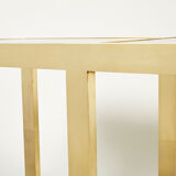 Italian console brass black opaline glass 1970s