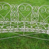 Rounded garden bench iron forge white color