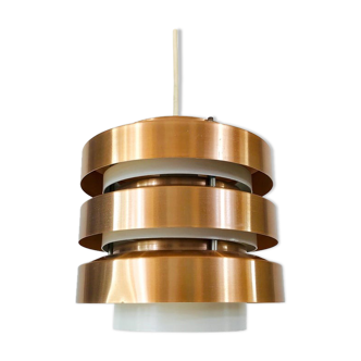 Lampe suspendue en cuivre et métal années 1960