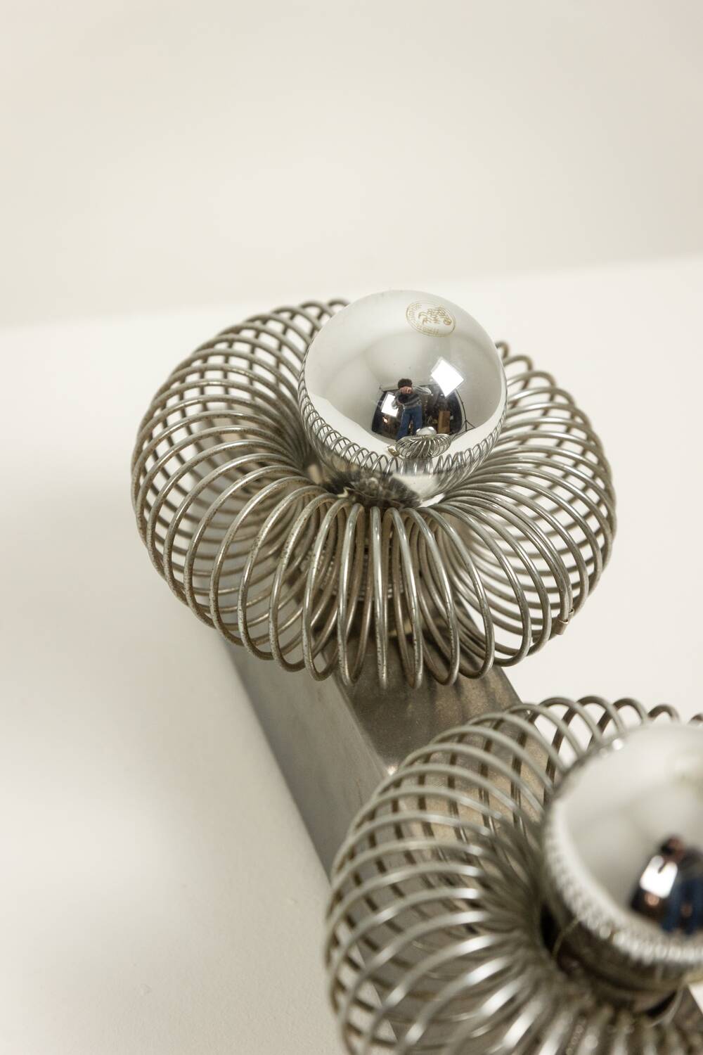 Brushed metal wall light Andrea Lazzari, 1970s