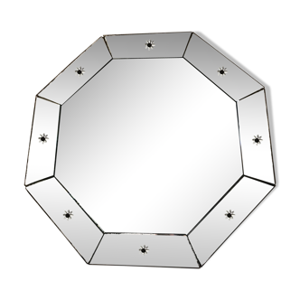 Venetian octagonal mirror, circa 1940 - 1950 65x66cm