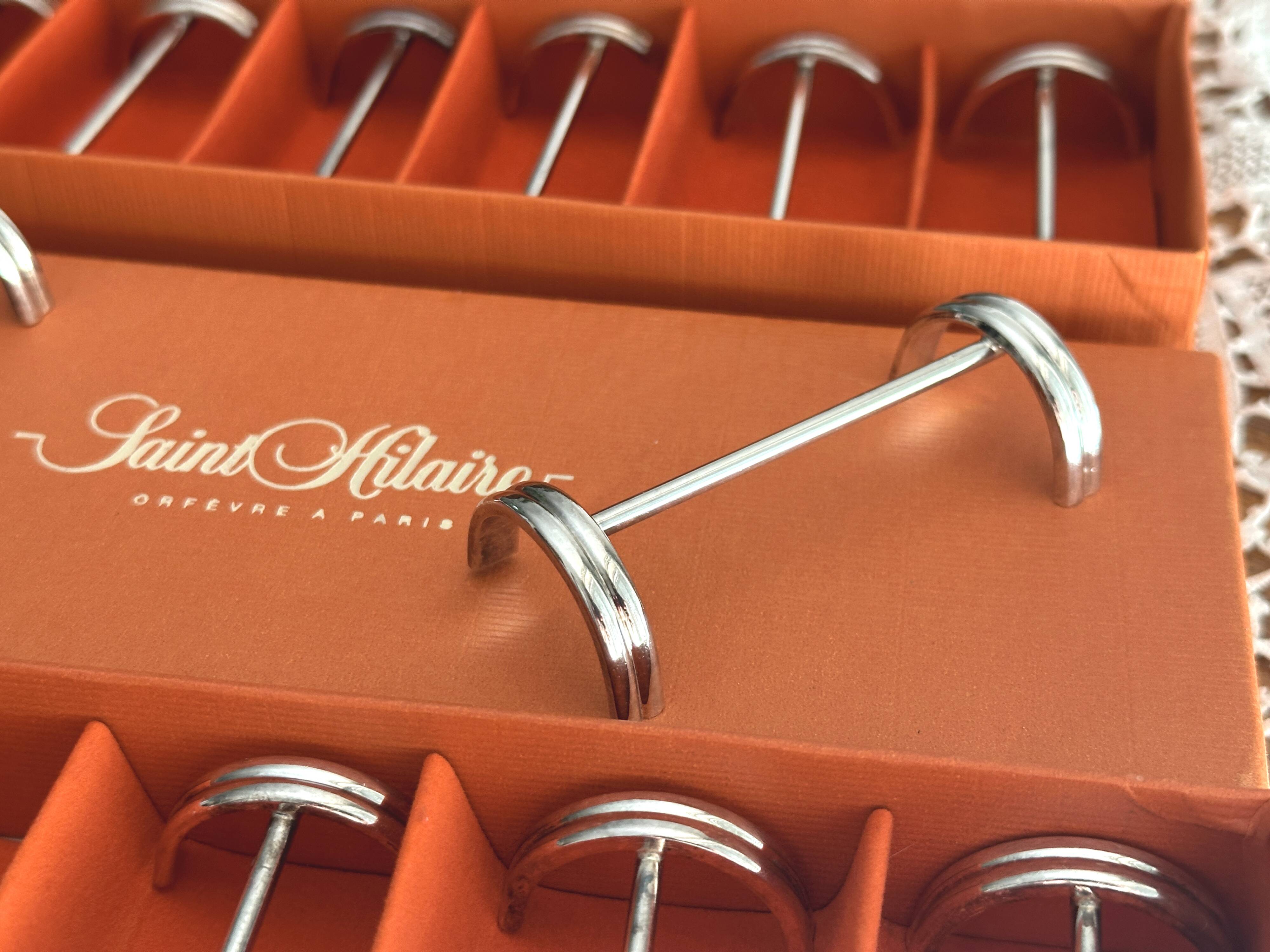 12 porte-couteaux en métal argenté Saint Hilaire modèle Arceaux en coffret