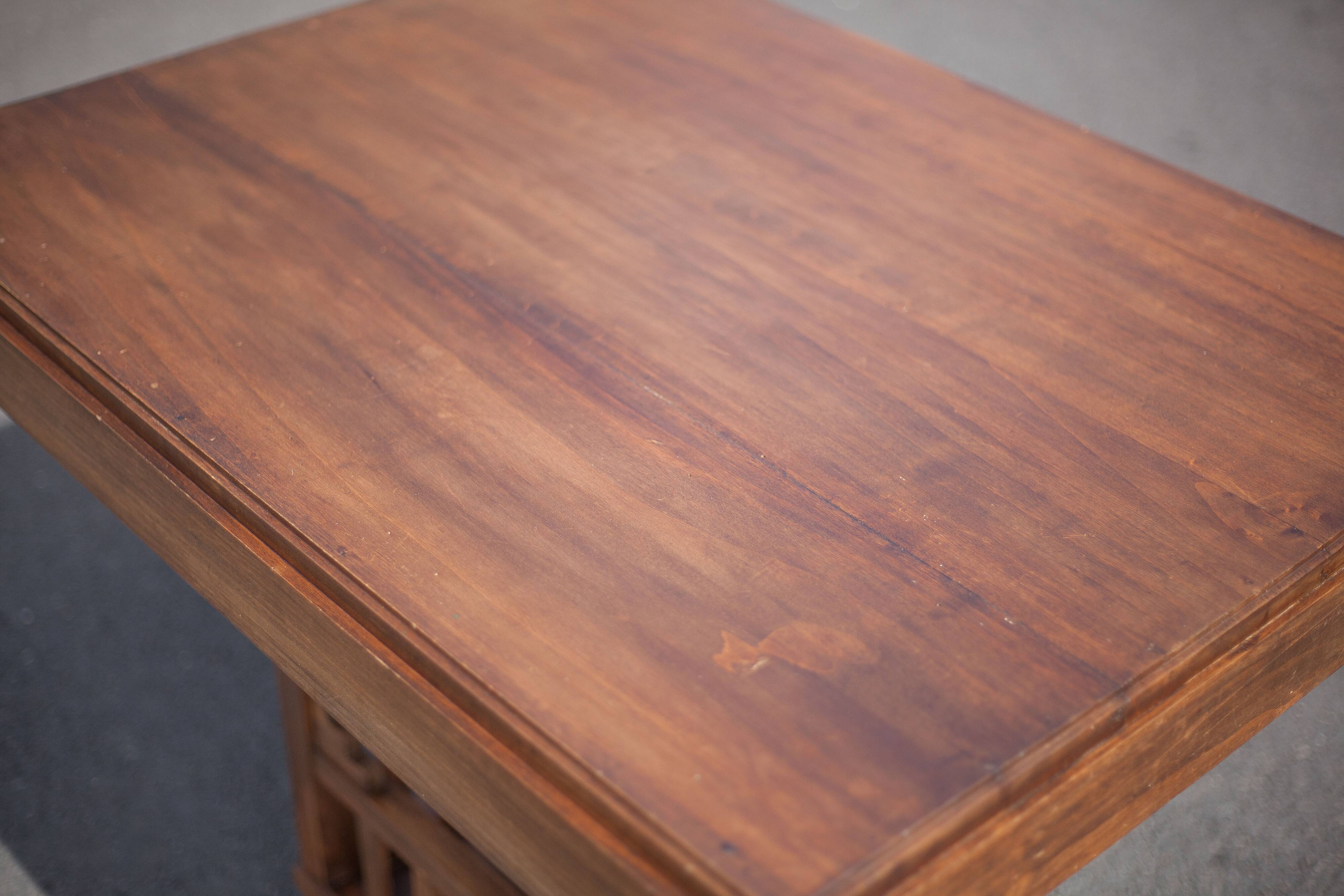 Vintage wooden dining table, wooden table, living room table, interior decor