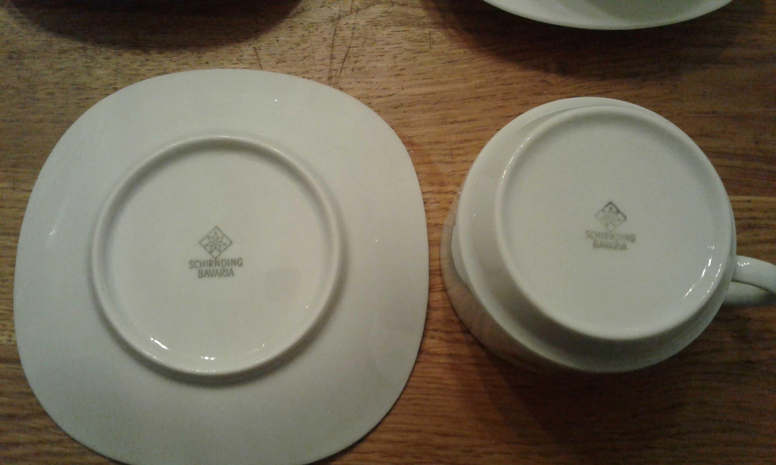 Set consisting of 7 cups and 7 sub cups. Porcelain. Vintage