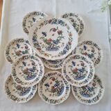 Roeun dessert plate set in French Sarreguemine porcelain