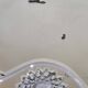 Large vintage Venetian style engraved mirror, 81 x 53 cm, 1950
