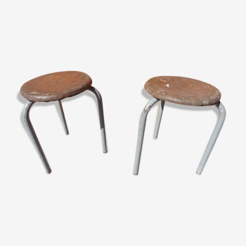 Lot of 2 industrial stools