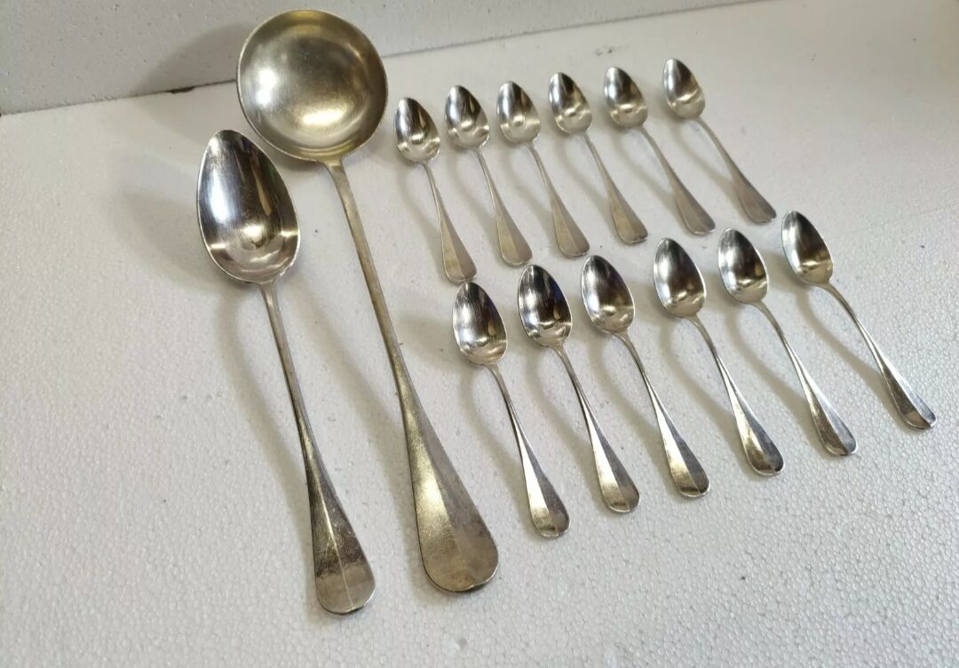 Old housewife in silver metal henri charpentier 38 pieces early 19th