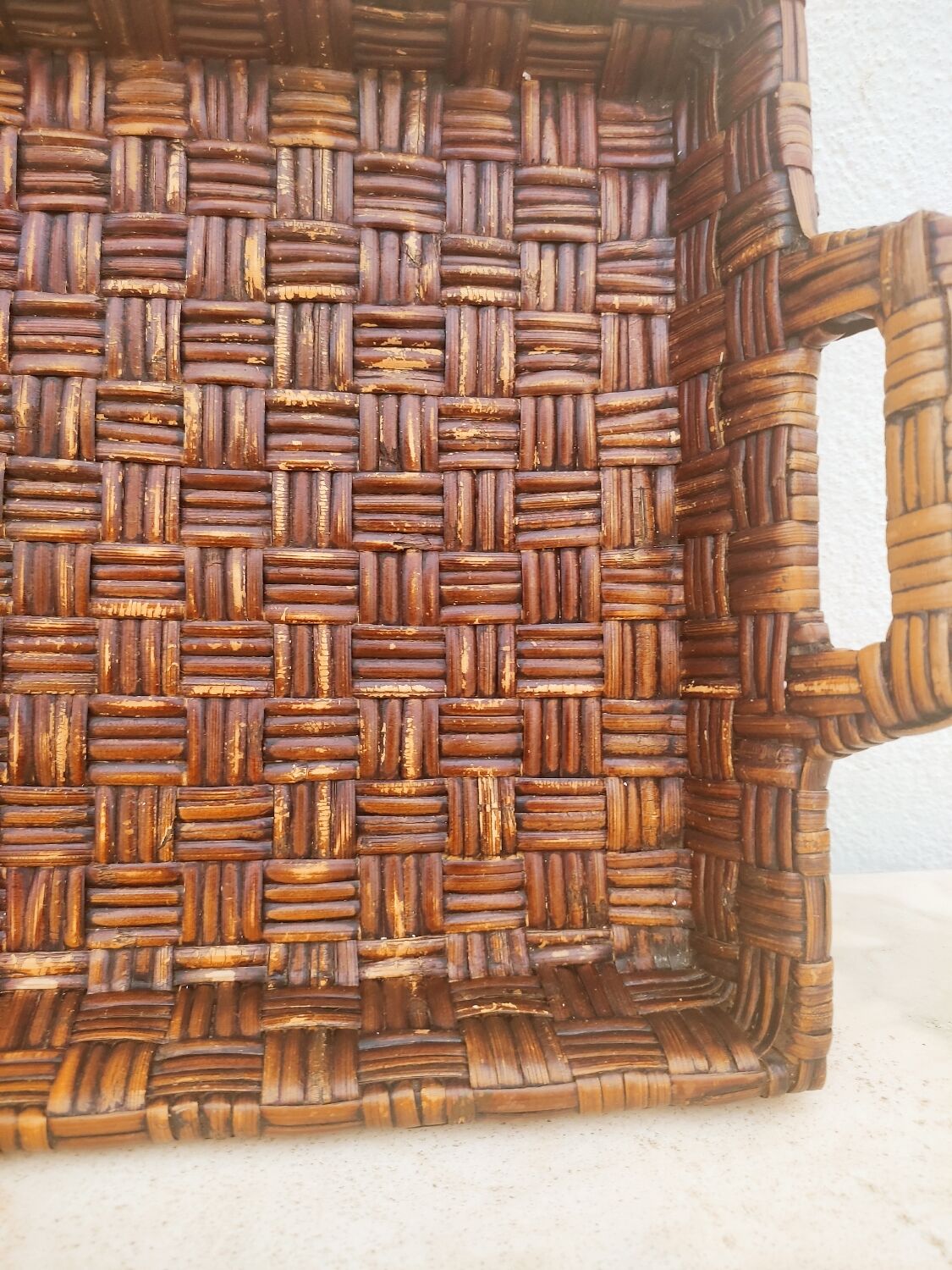 Woven rattan tray