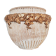 Terracotta pot cache golden flowers