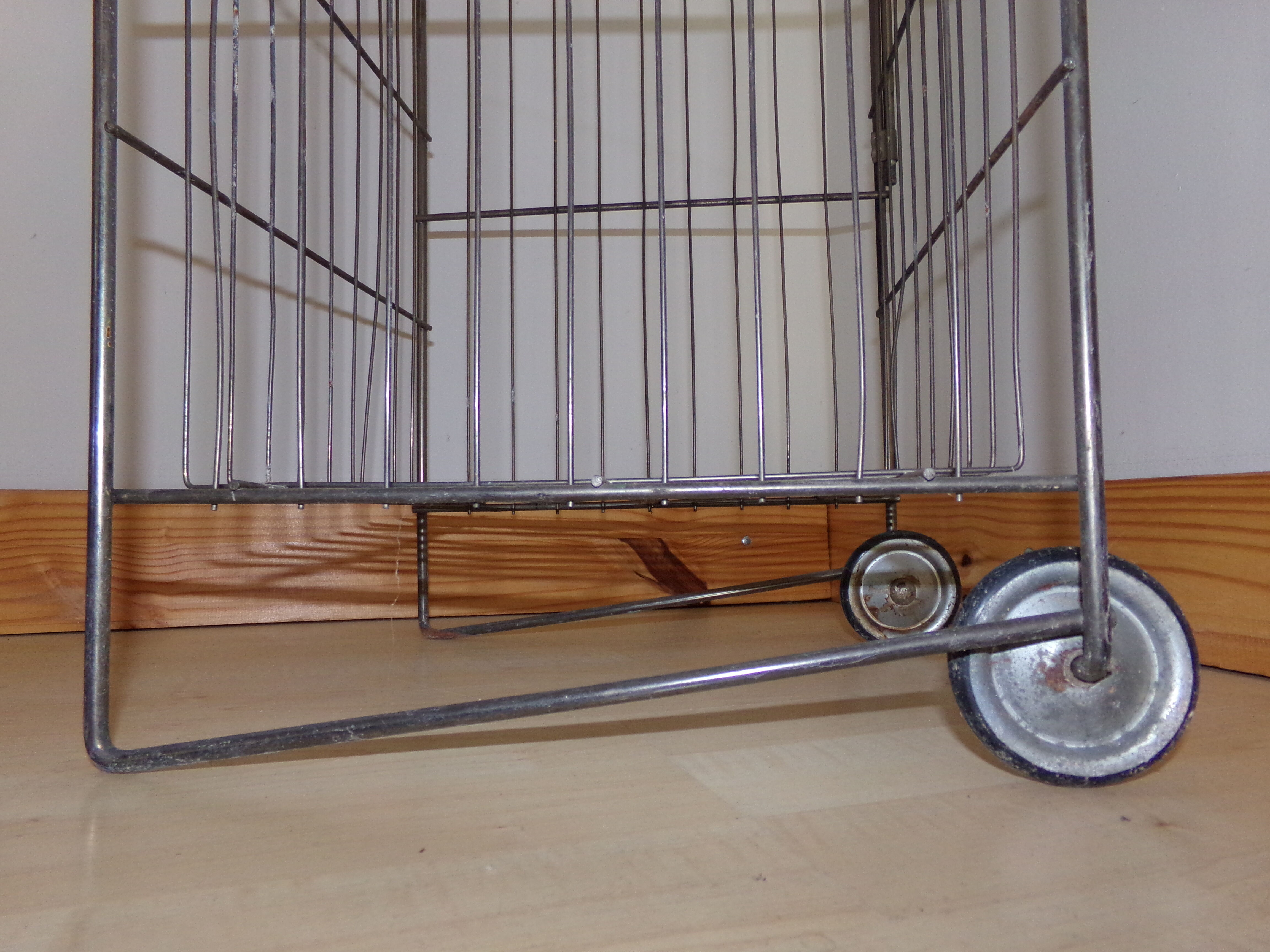 Metal cart on vintage wheels