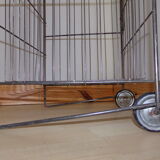 Metal cart on vintage wheels