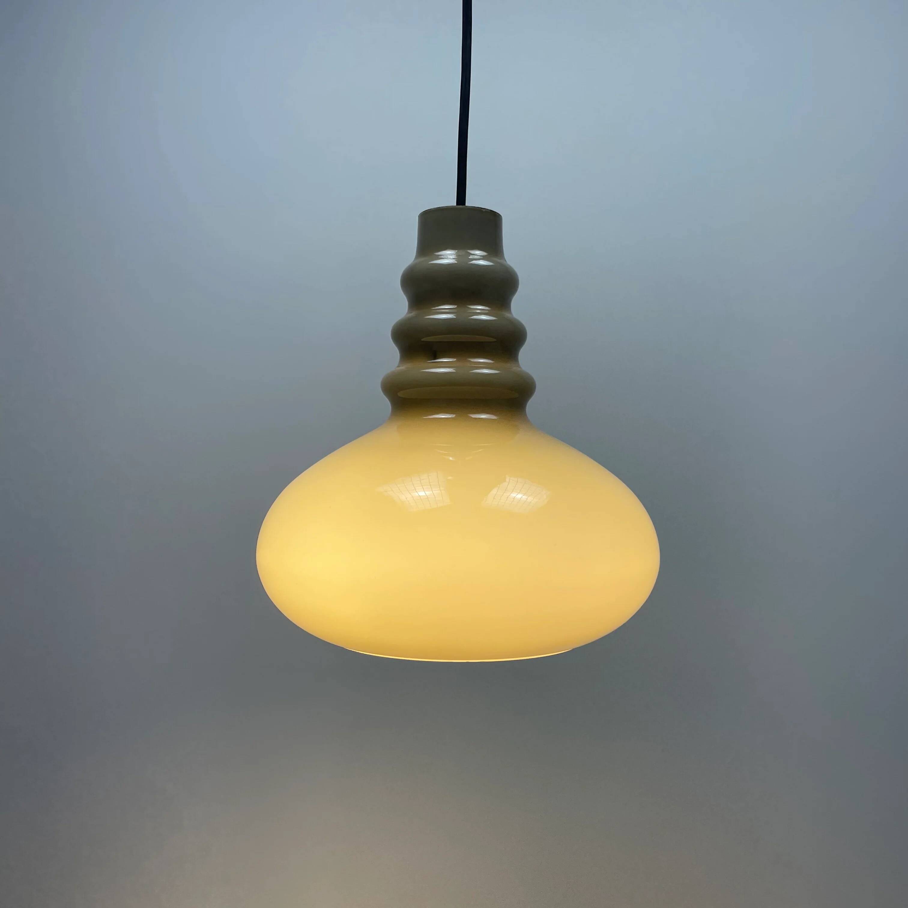 Grey glass pendant lamp by Peill & Putzler 1960