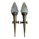 Antique pair of torchiere wall lights and lanterns