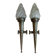 Antique pair of torchiere wall lights and lanterns