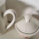 Ceramic coffee or tea service moulin des loups (orchies) flower from the 60s