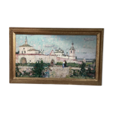 Oil painting on cardboard, dimensions: height -42 cm - width -69 cm -