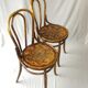 2 bistro chairs sitting wood flowers type 18 Wood- curved