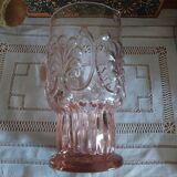 Vintage pink glass carafe