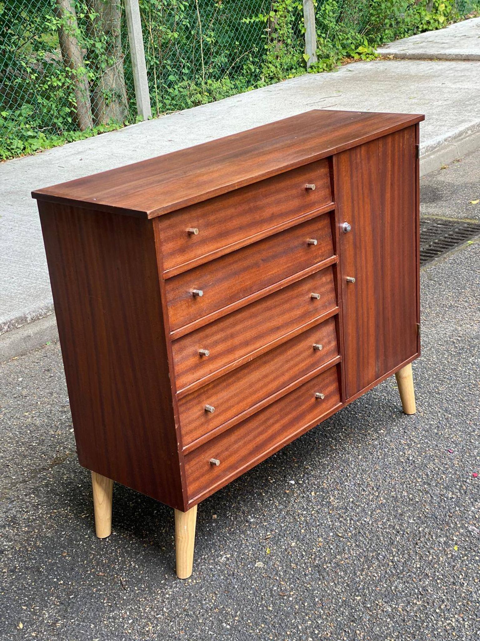 Scandinavian mahogany buffet sideboard from the 1950s.
