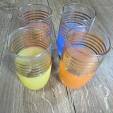 Lot de verres orangeade givrés multicolores