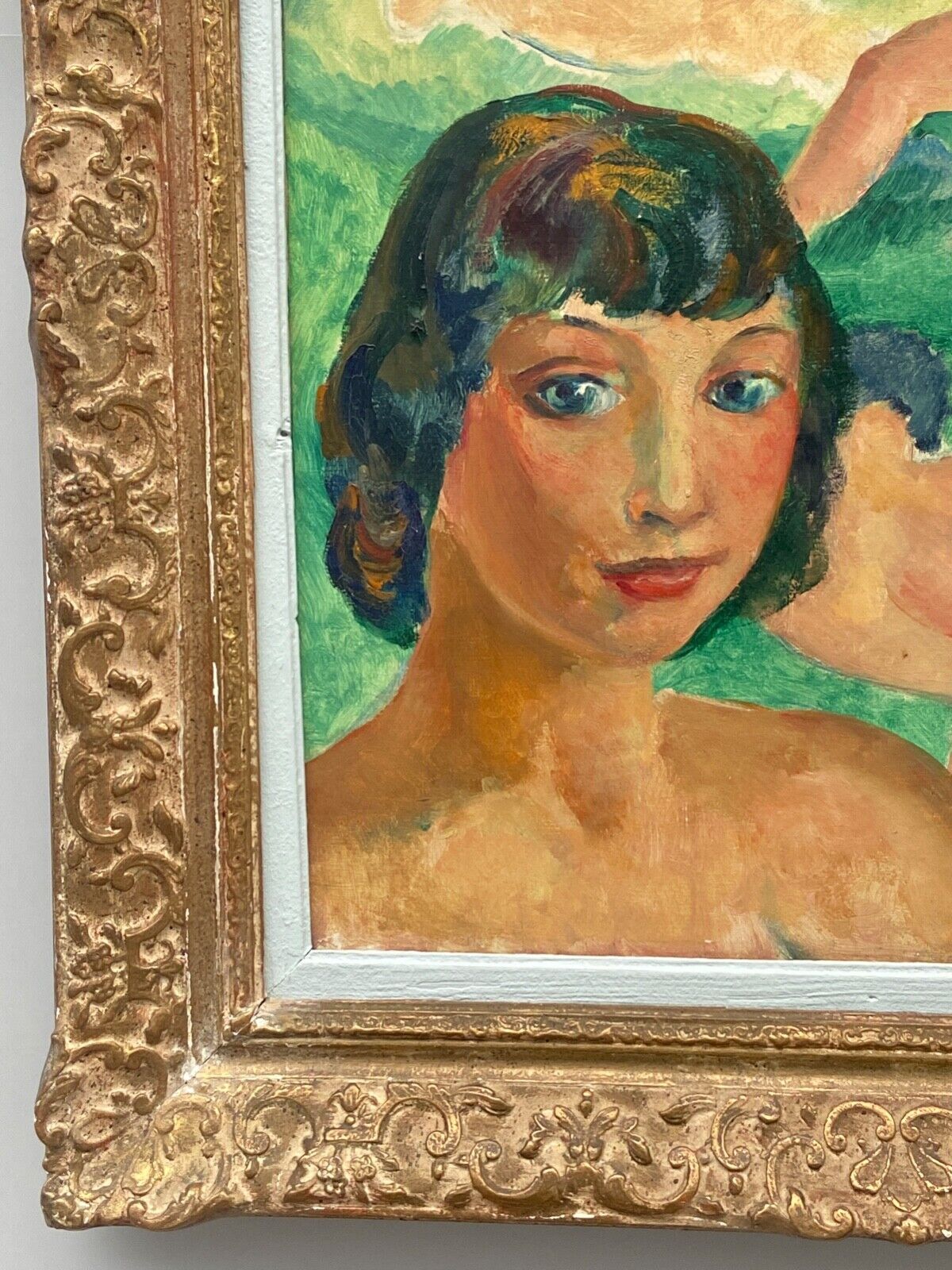 Oil on canvas by Emile Compard Portrait of women and composition