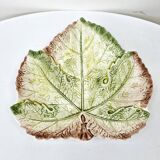 Vintage Draining Salad Bowl Signed GV In Grape Vine Leaf Barbotine