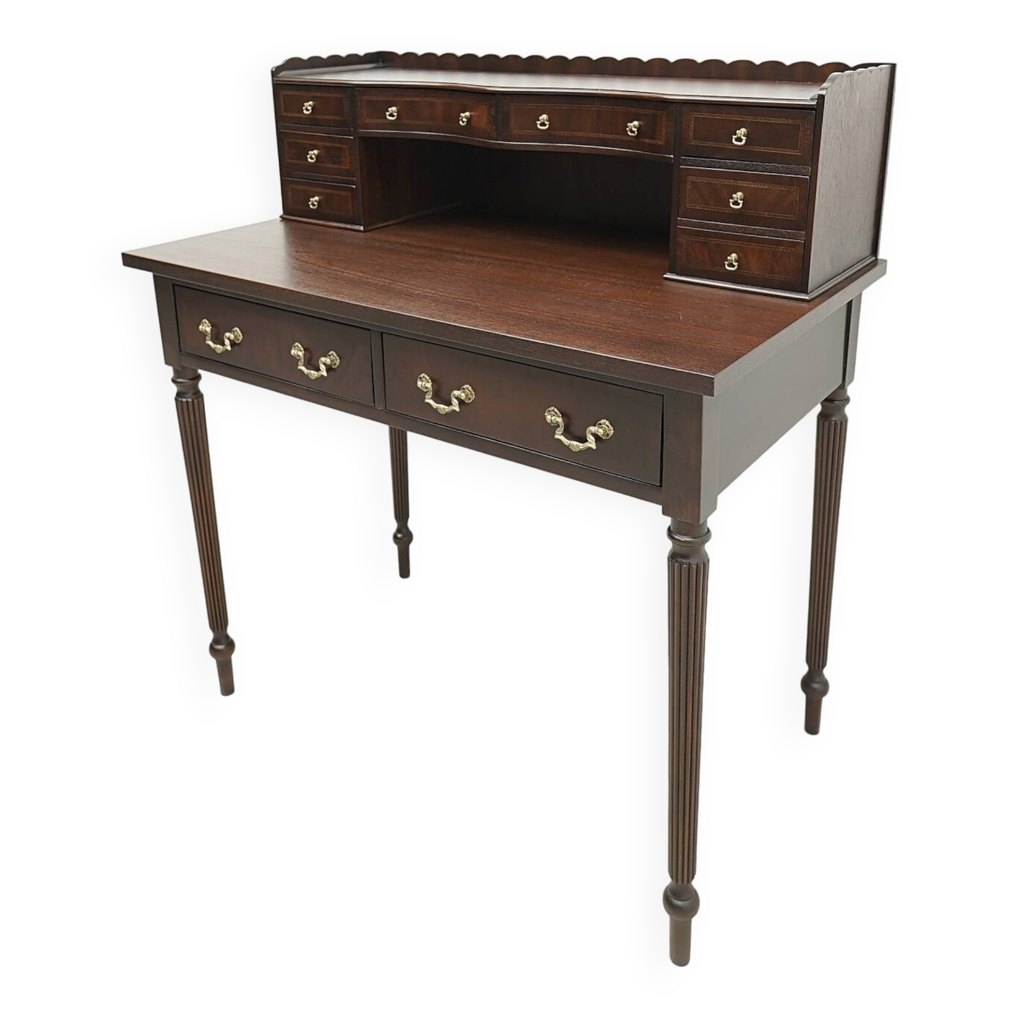 A desk with an English-style chair. After professional renovation.