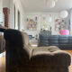 Vintage velvet armchair