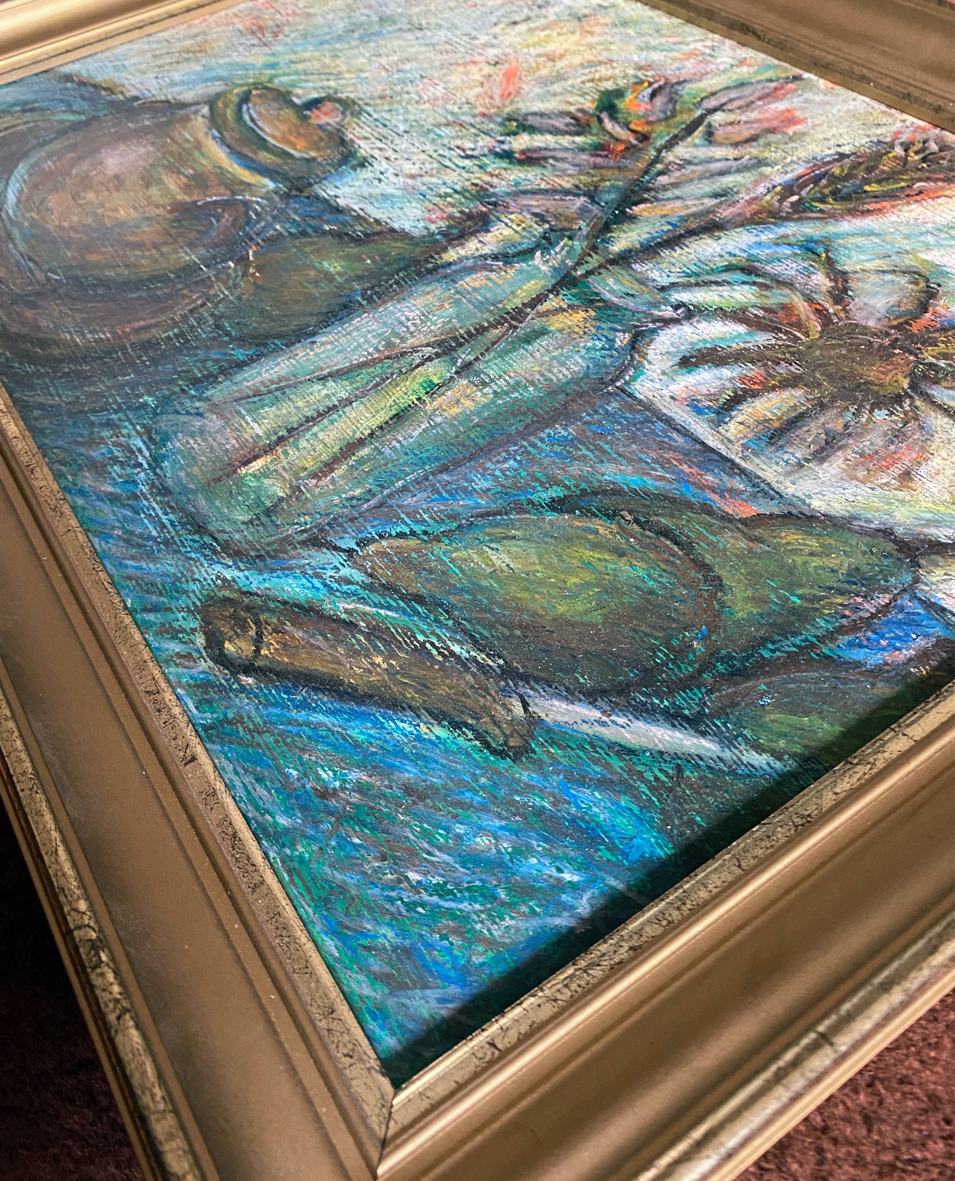 Painting "Still life with vase" signed J. Weisé ec. Bernard Buffet