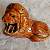 Pair of vintage lion ashtrays